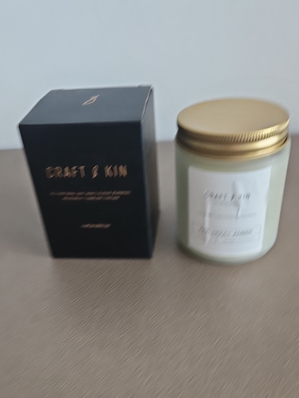 White Jar Candle with Gold Lid